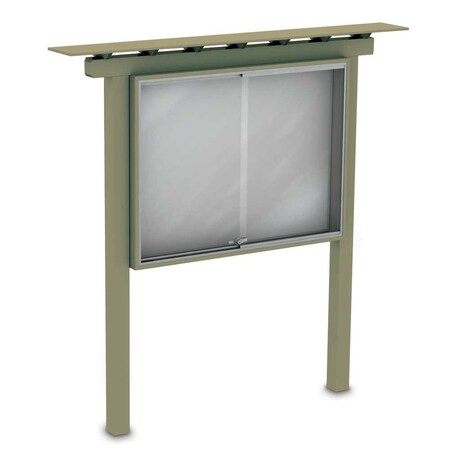 United Visual Products Sliding Door Indoor Enclosed Corkboard, 4 UV9025ACSH-BLACK-KEYLIME